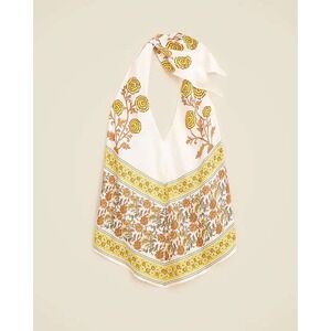 J. Crew NWT Open-back halter top‎ in sunset rose block print Floral White Size S